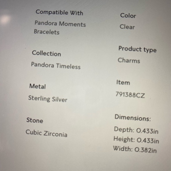 Pandora Sparkling Lines Openwork Charm , New . - Picture 9 of 9